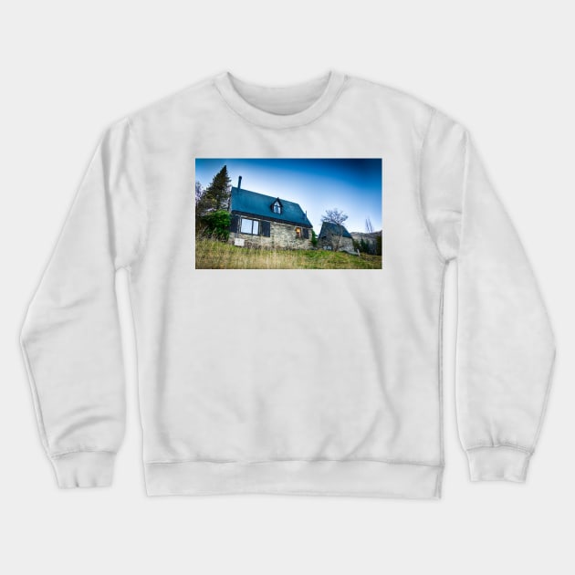 Cozy Sandstone Cottage Crewneck Sweatshirt by Rexel99